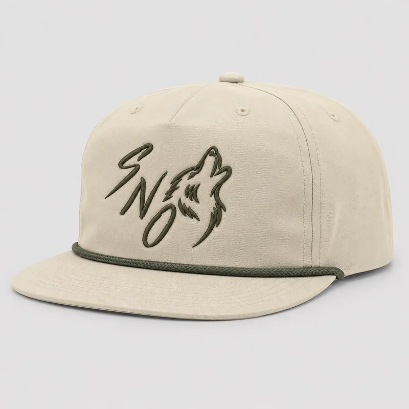 Bone and olive Silent Night SNO rope cap